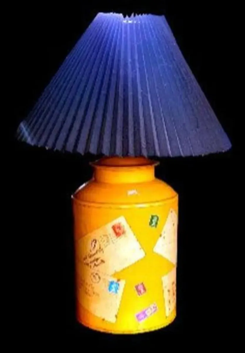 Vintage Tin Canister Table Lamp - Image 1