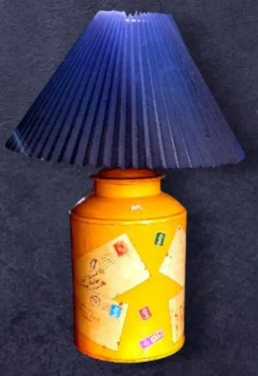 Vintage Tin Canister Table Lamp - Image 2