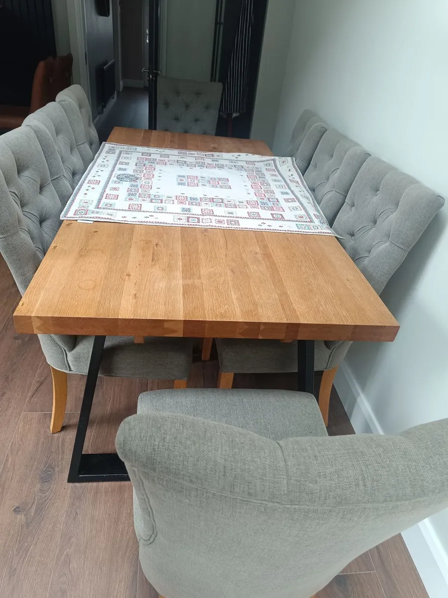 X 8 light grey fabric chairs - Image 2