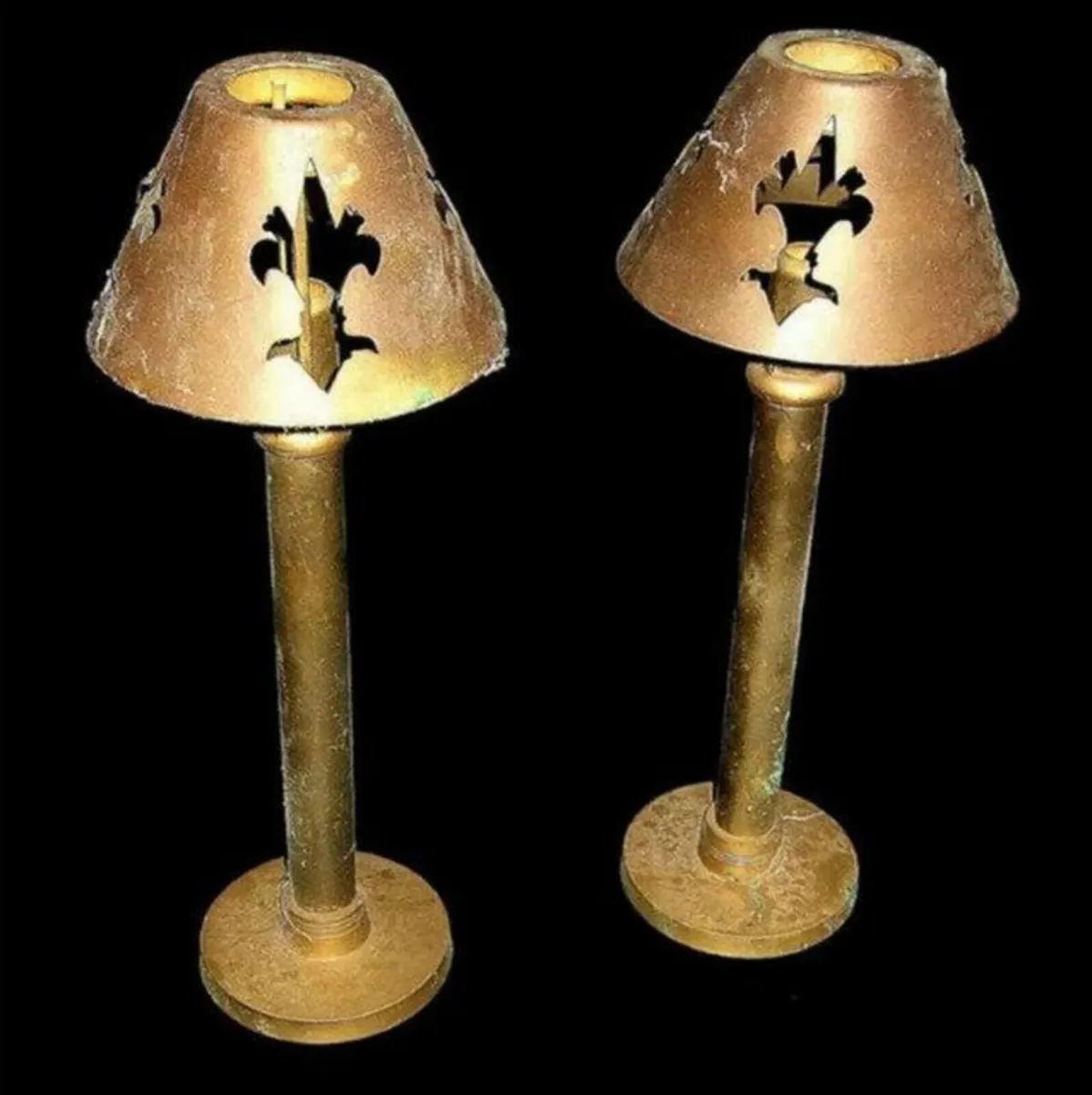 Pair of Vintage Harrods Brass Candle Lamps - Image 4