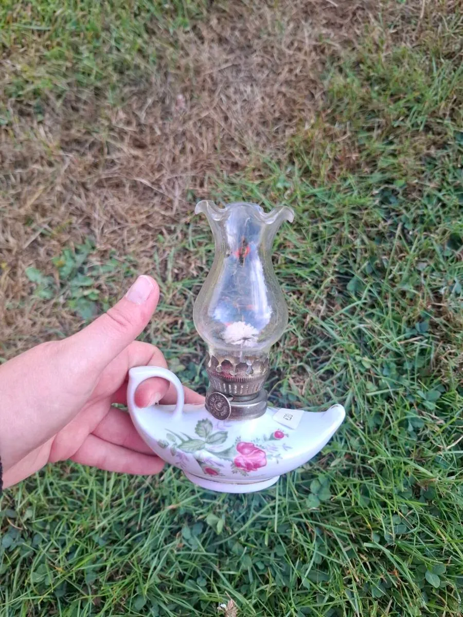 Small miniature rose oil lamp postage possible