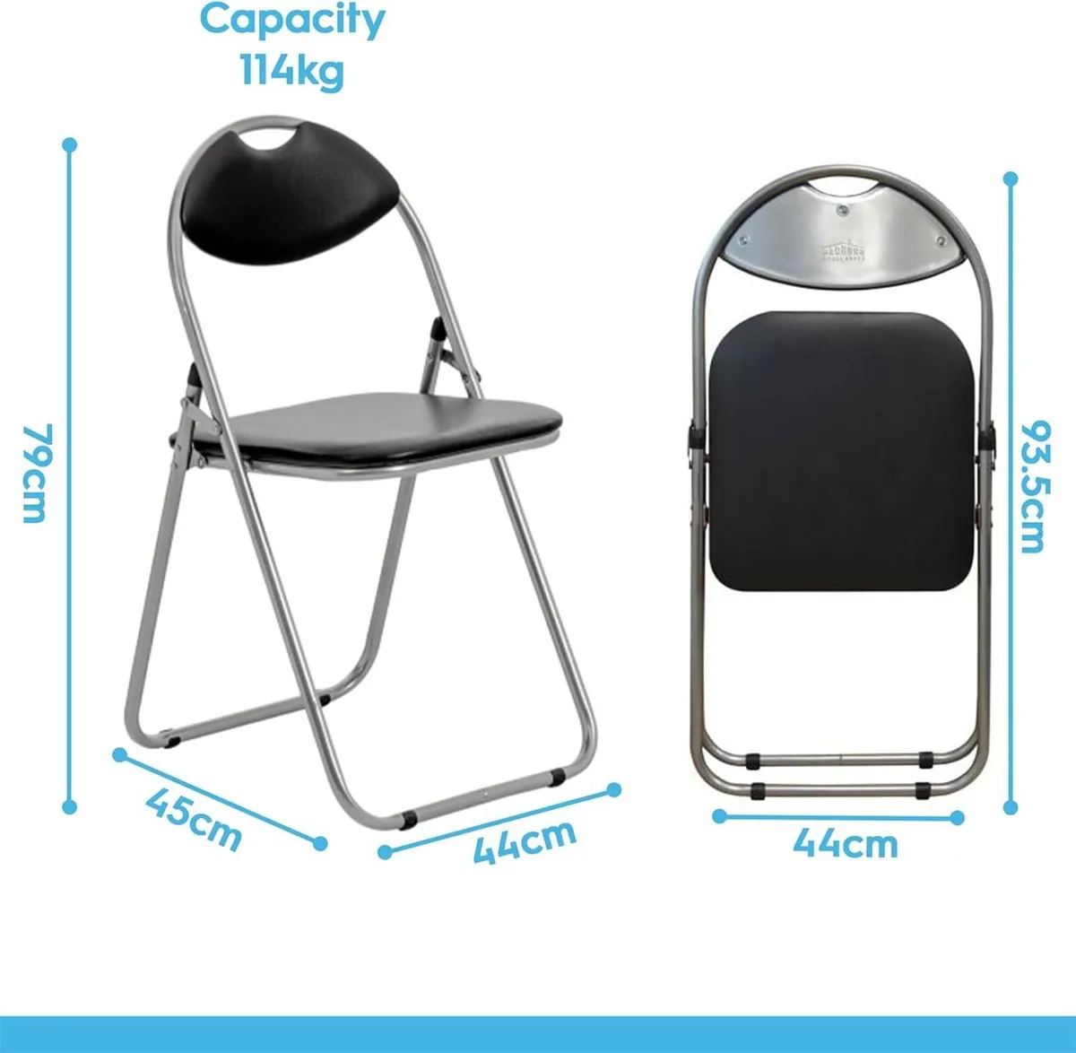 Padded Folding Chair Metal Frame Seat - Image 3