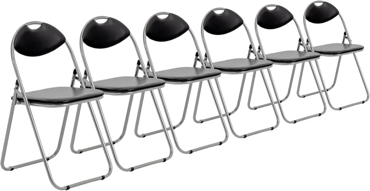 Padded Folding Chair Metal Frame Seat - Image 1