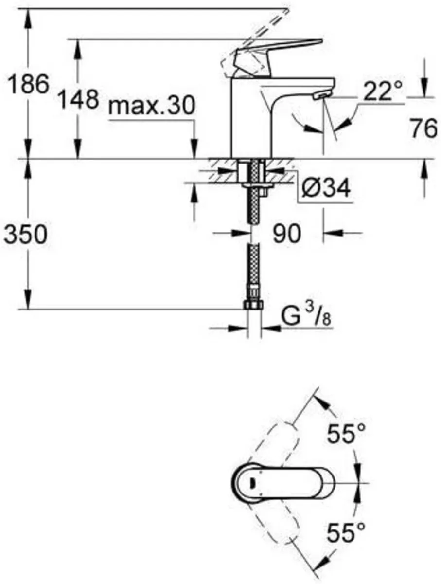 Eurosmart Cosmopolitan Bathroom Tap - Image 2