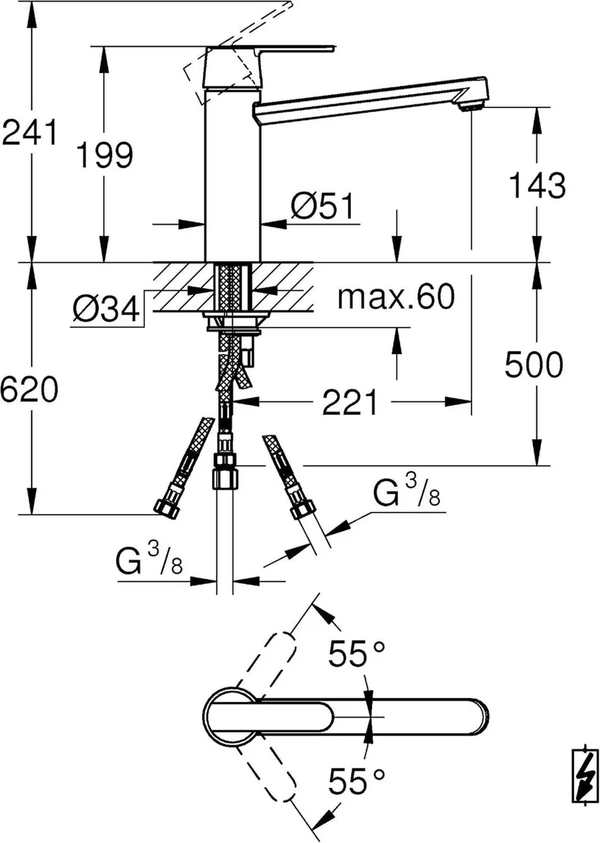 Get Kitchen Sink Mixer Tap Size 200MM - Image 2