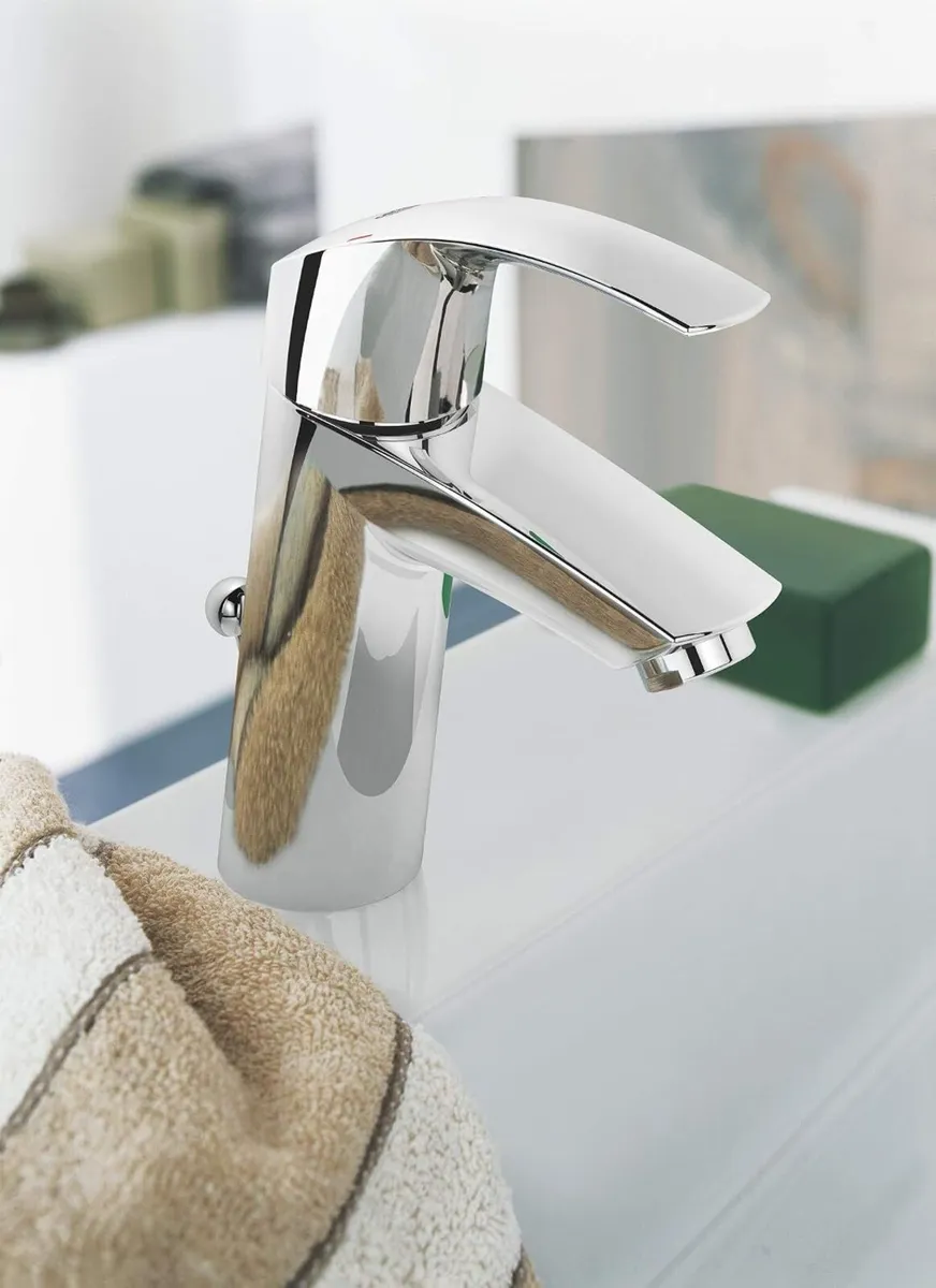Basin Mixer Tap with Pop-Up Waste Set Chrome - Image 2