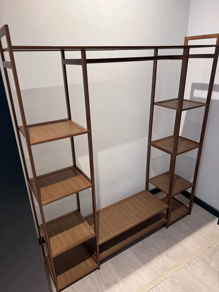 Open Wardrobe / Clothes Rail with Shelving Unit - Image 2