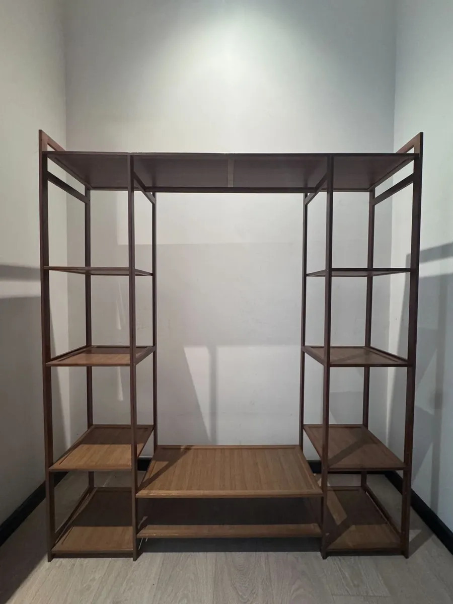 Open Wardrobe / Clothes Rail with Shelving Unit - Image 1