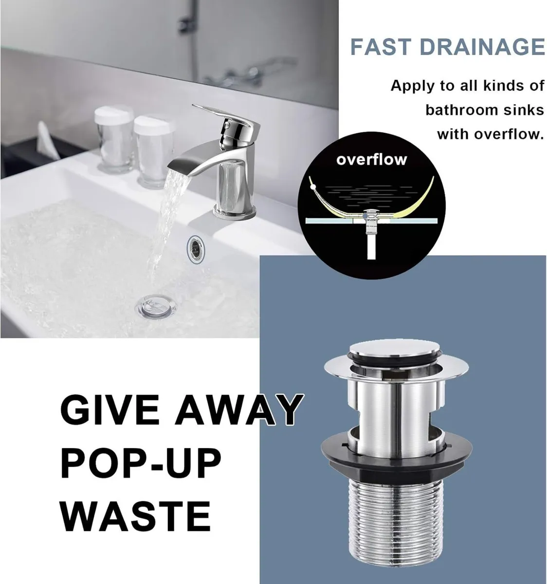Basin and Bath Mixer Tap with Shower Attachment - Image 3