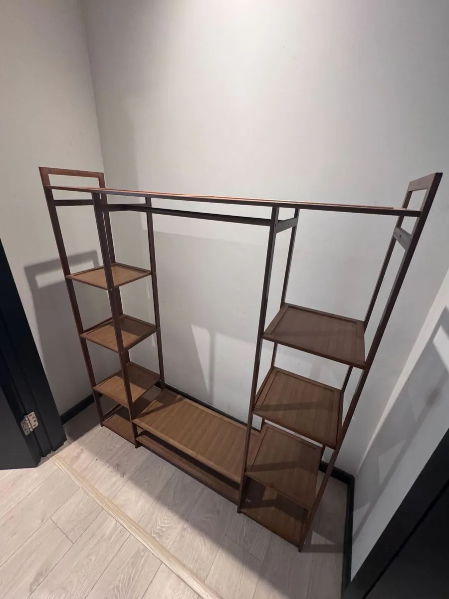 Open Wardrobe / Clothes Rail with Shelving Unit - Image 3