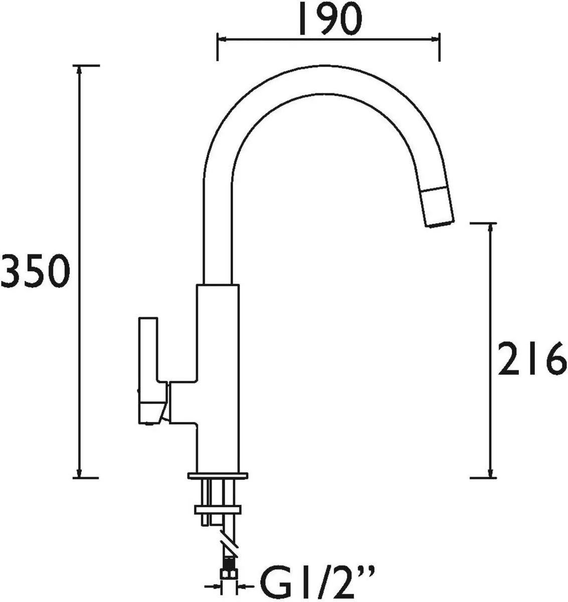 Mlb Snk Blk Melba Kitchen Sink Mixer Tap - Image 3