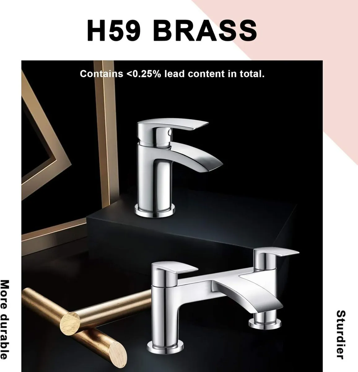 Bath Tap and Basin Mixer Set with Slotted - Image 4