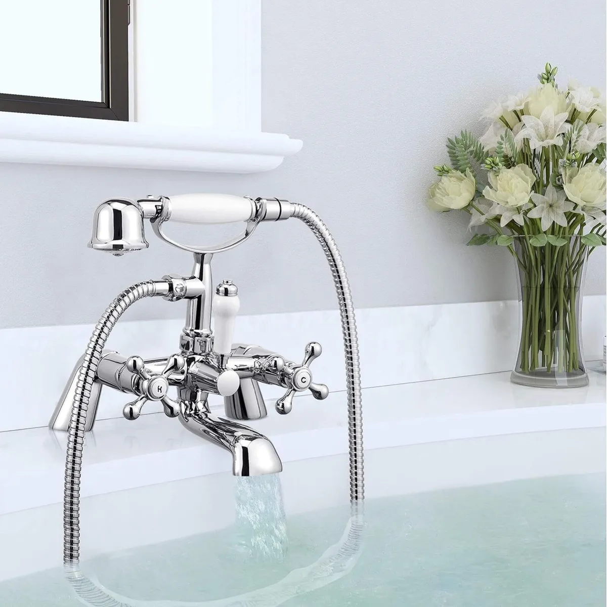 Mixer Taps with Shower Attachment Victorian - Image 2