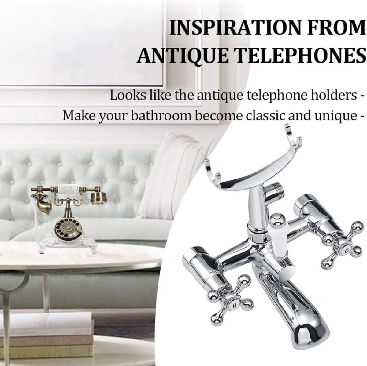 Mixer Taps with Shower Attachment Victorian - Image 3