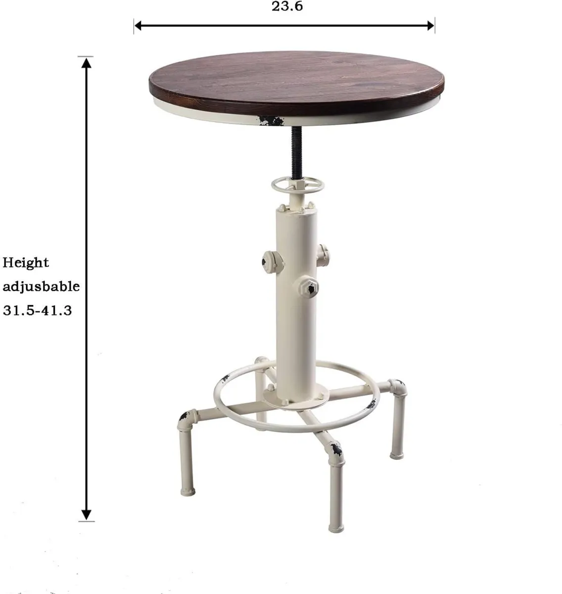 Industrial Bar Table 31.5-41.3" Adjustable Pub - Image 2