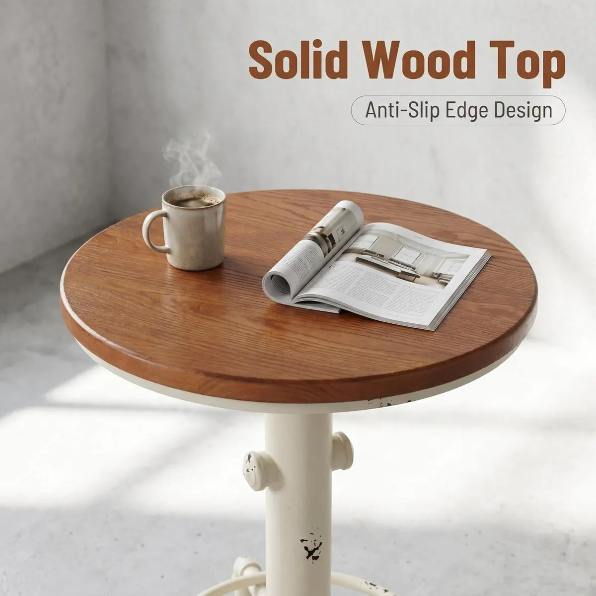 Industrial Bar Table 31.5-41.3" Adjustable Pub - Image 3