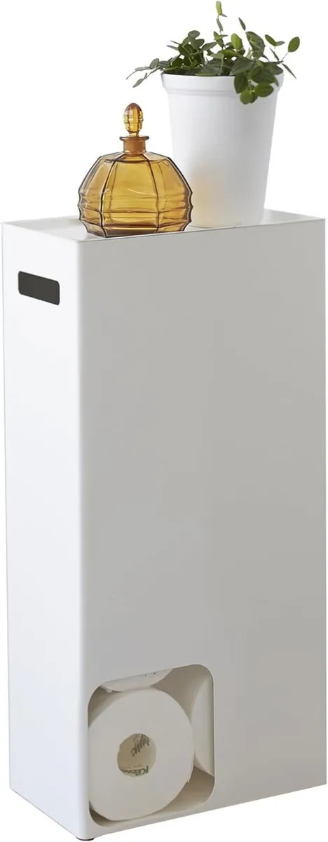 Tower Toilet Paper Stocker Steel Minimalist - Image 1
