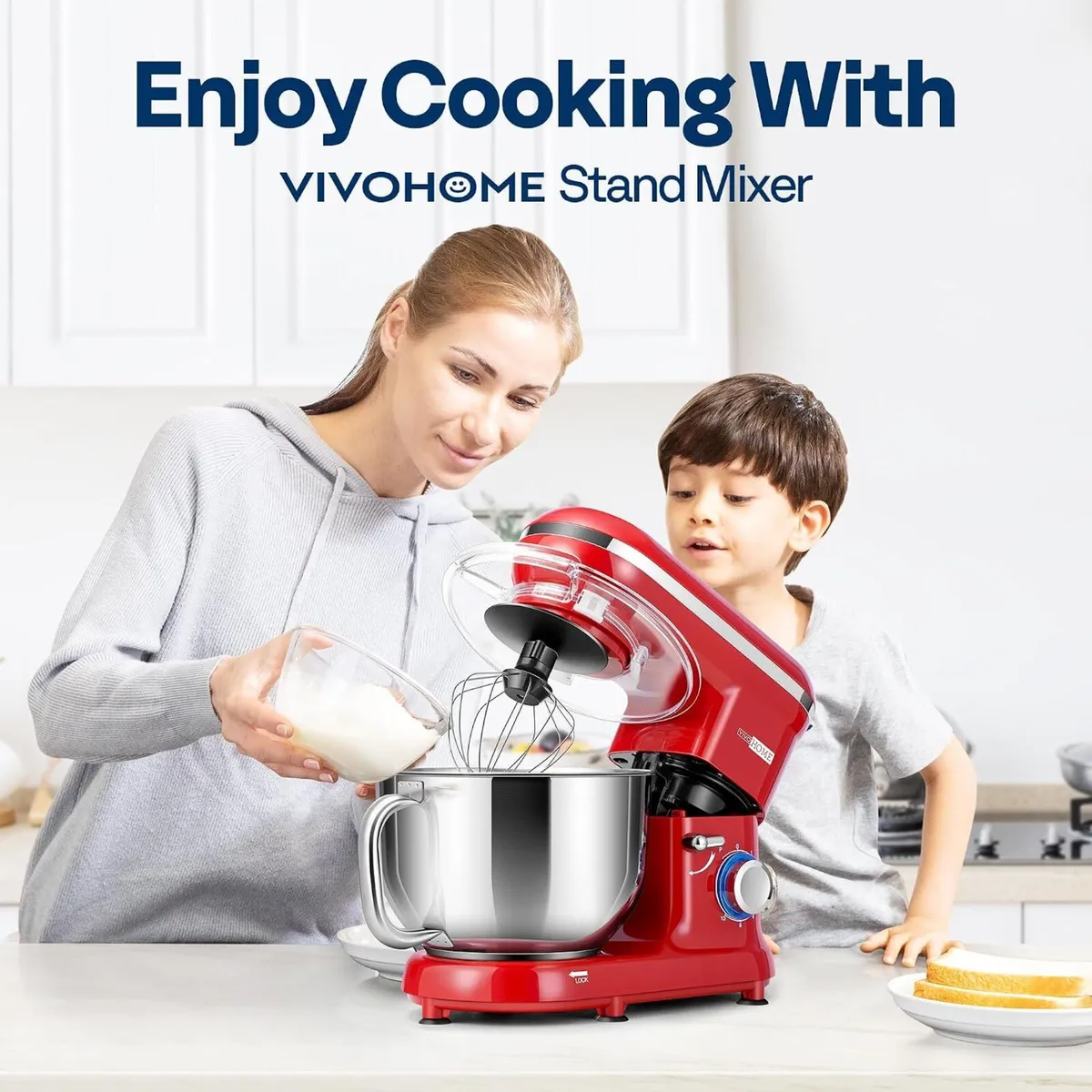 1500W Stand Mixer for Baking 5.7L Kitchen 10 - Image 3