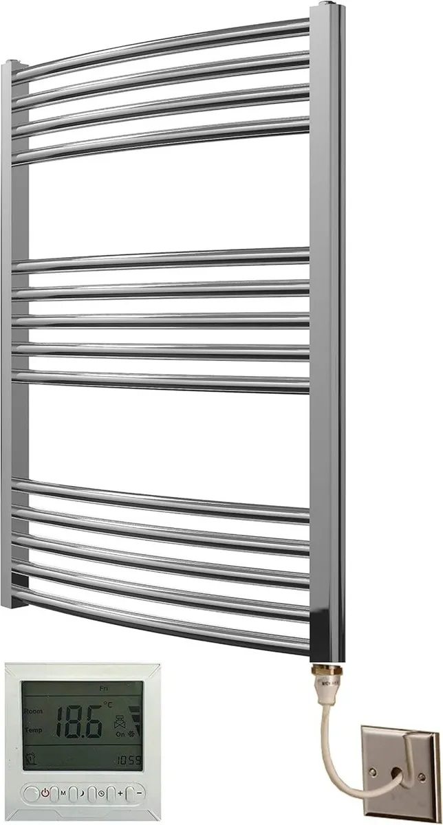 Chrome Electric Heated Towel Rail 600MM - Image 1
