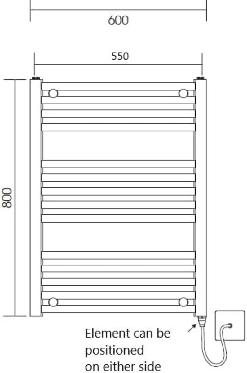 Chrome Electric Heated Towel Rail 600MM - Image 3