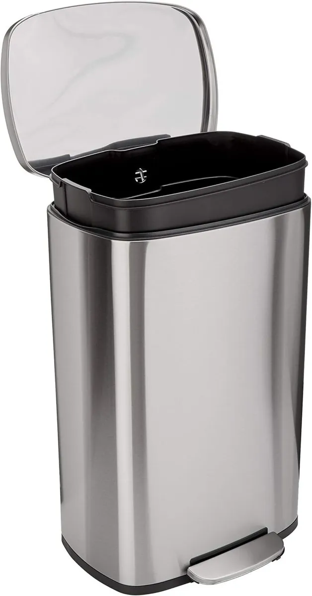 Rectangular Kitchen Bin with Steel Bar Pedal - Image 1