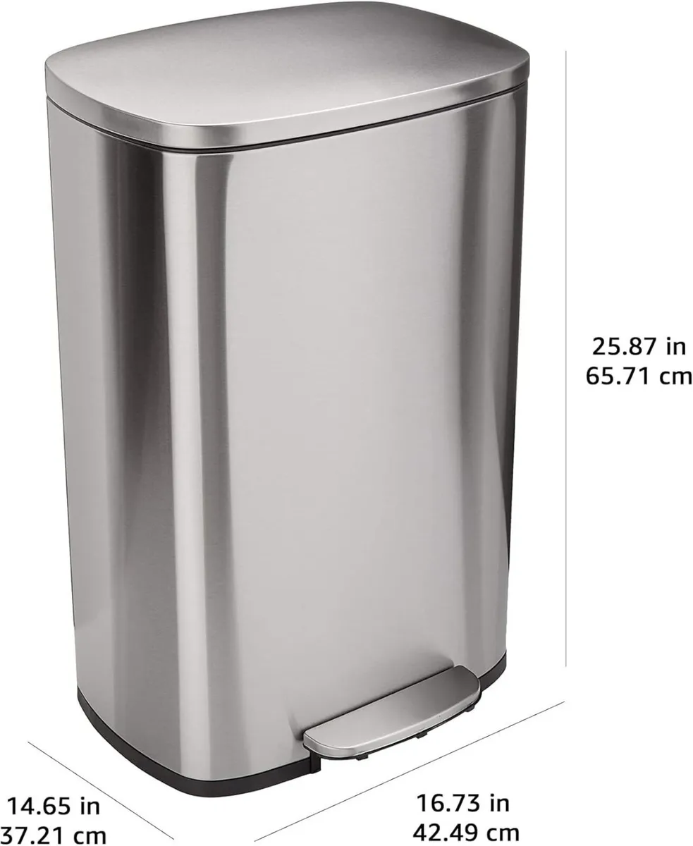 Rectangular Kitchen Bin with Steel Bar Pedal - Image 3