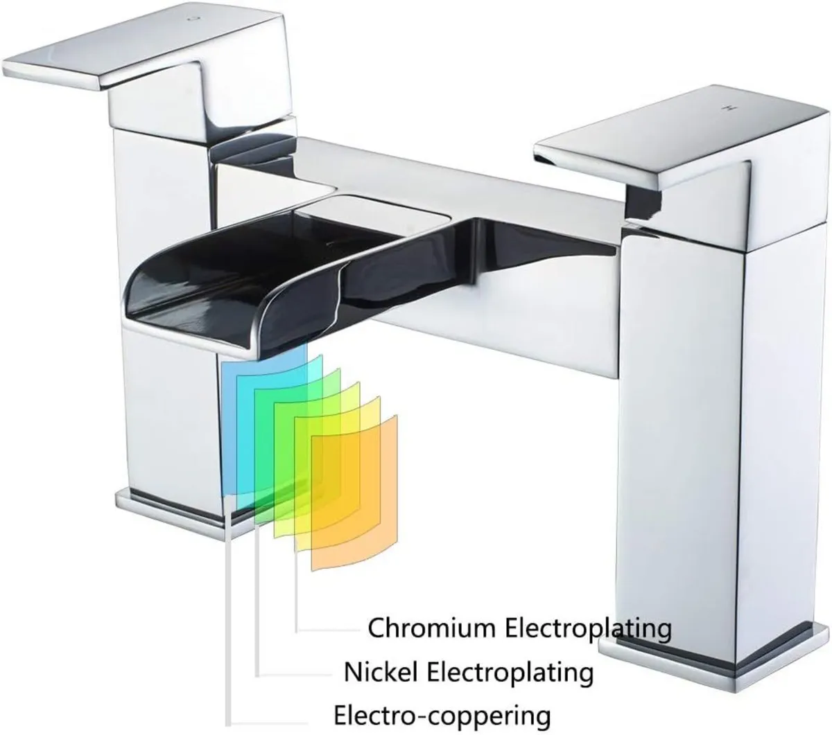 Waterfall Bath Taps Bathroom Filler Mixer Tap - Image 3