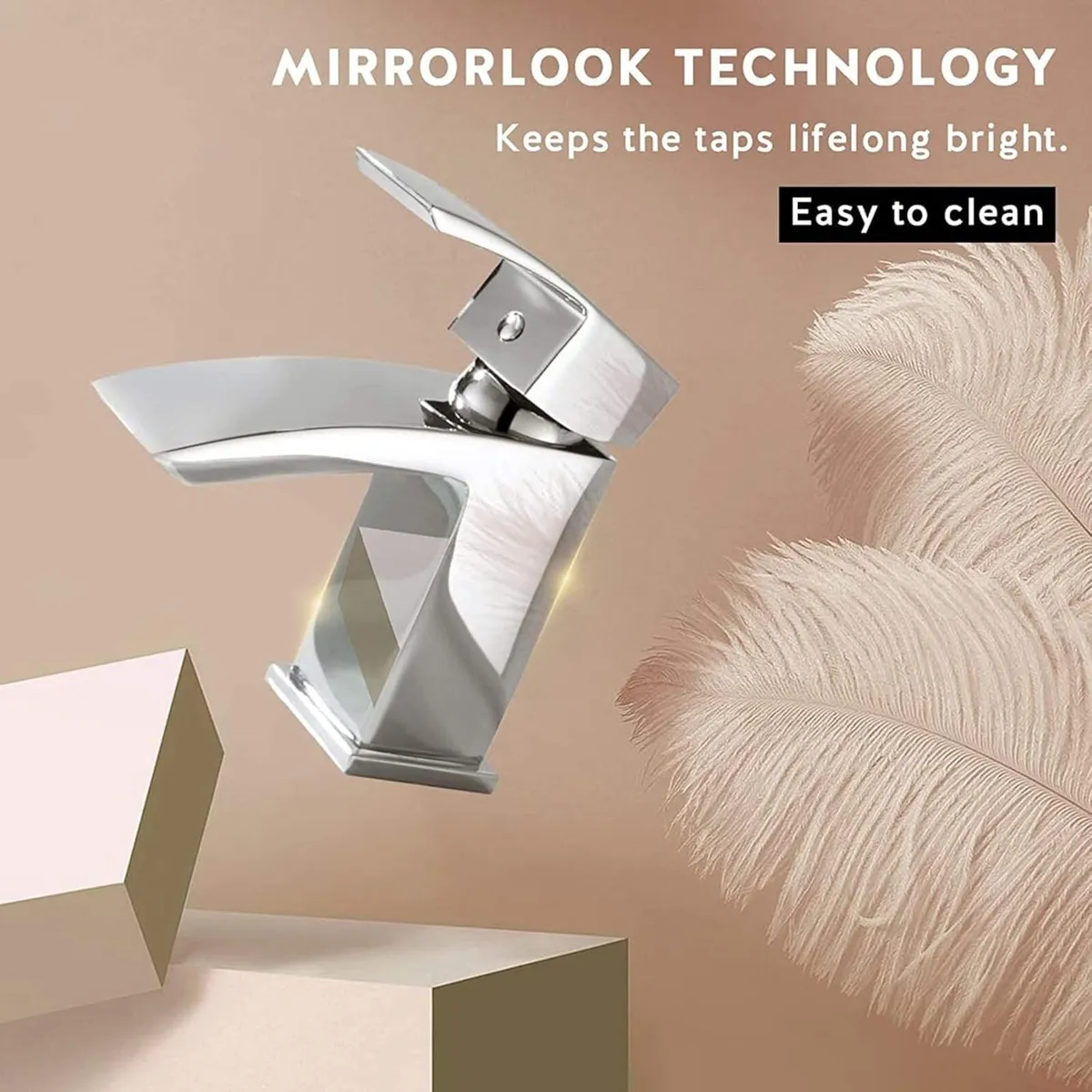 Bathroom Waterfall Basin Taps with Pop Up Waste - Image 3