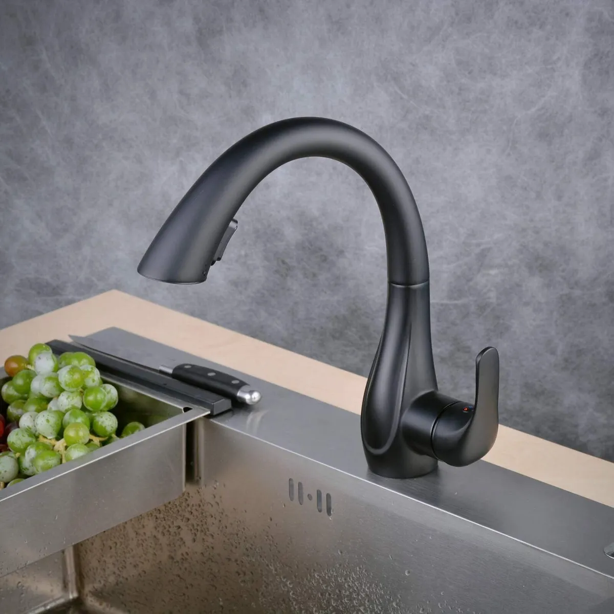 Brass Kitchen Sink Taps Pull Out Single Handle - Image 3