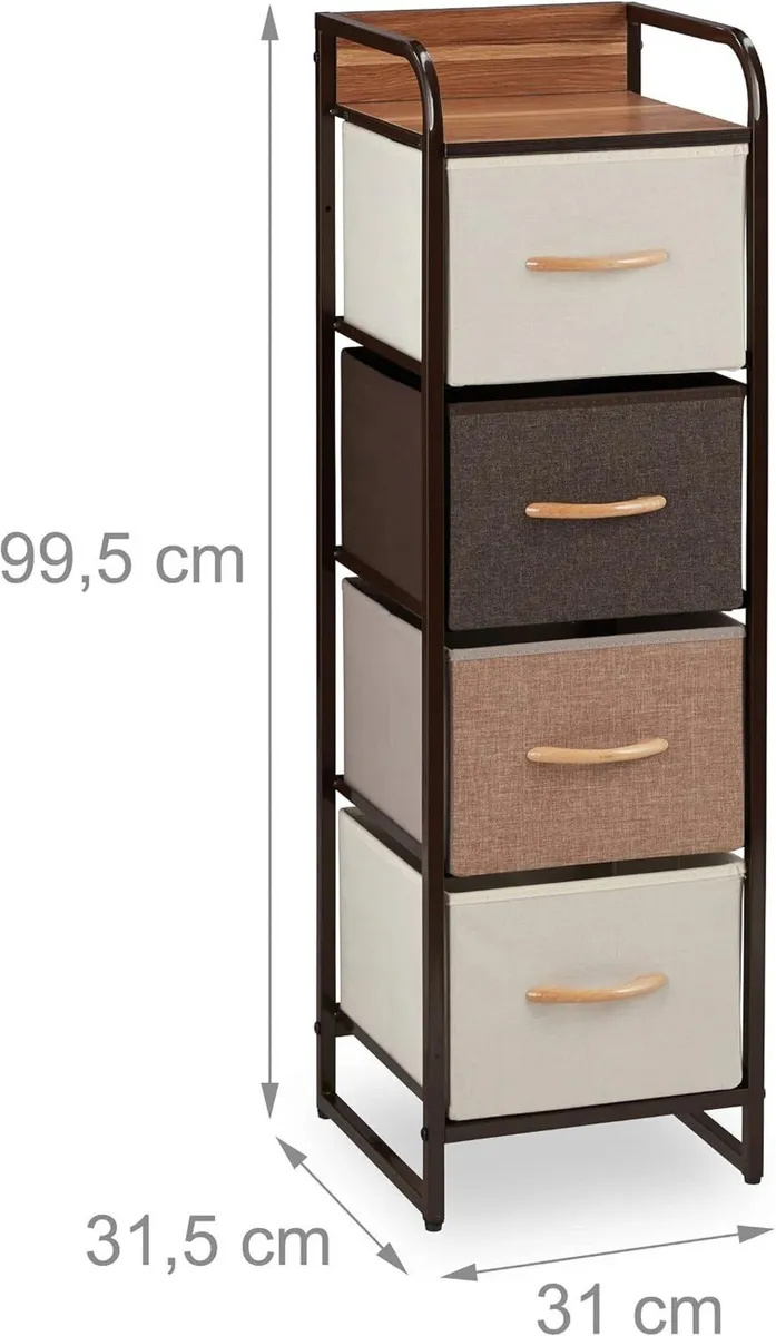 Dresser 4 Drawer Compartments with Shelf 4 Folding - Image 3