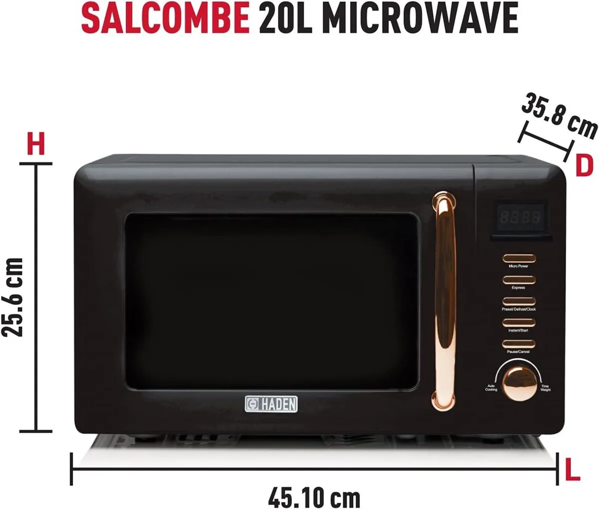 20L 800W 5 Power Levels Salcombe Copper - Image 2