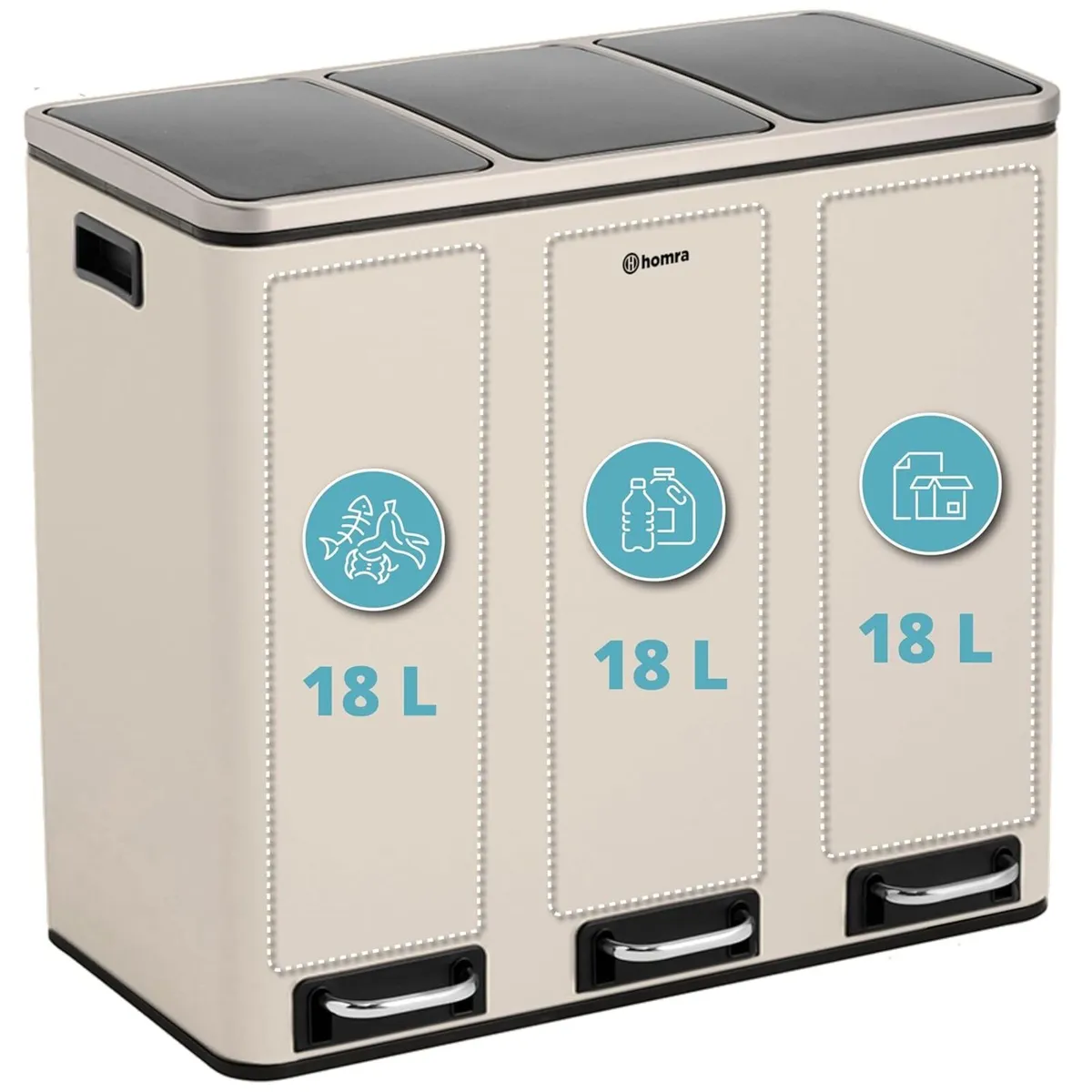 Kitchen Bin 60L Double Rubbish Bins 2x30L 2 - Image 1