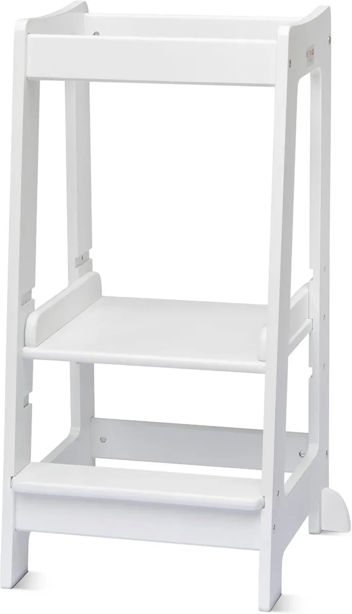 Toddler Tower 3-Level Adjustable Wooden Step - Image 1