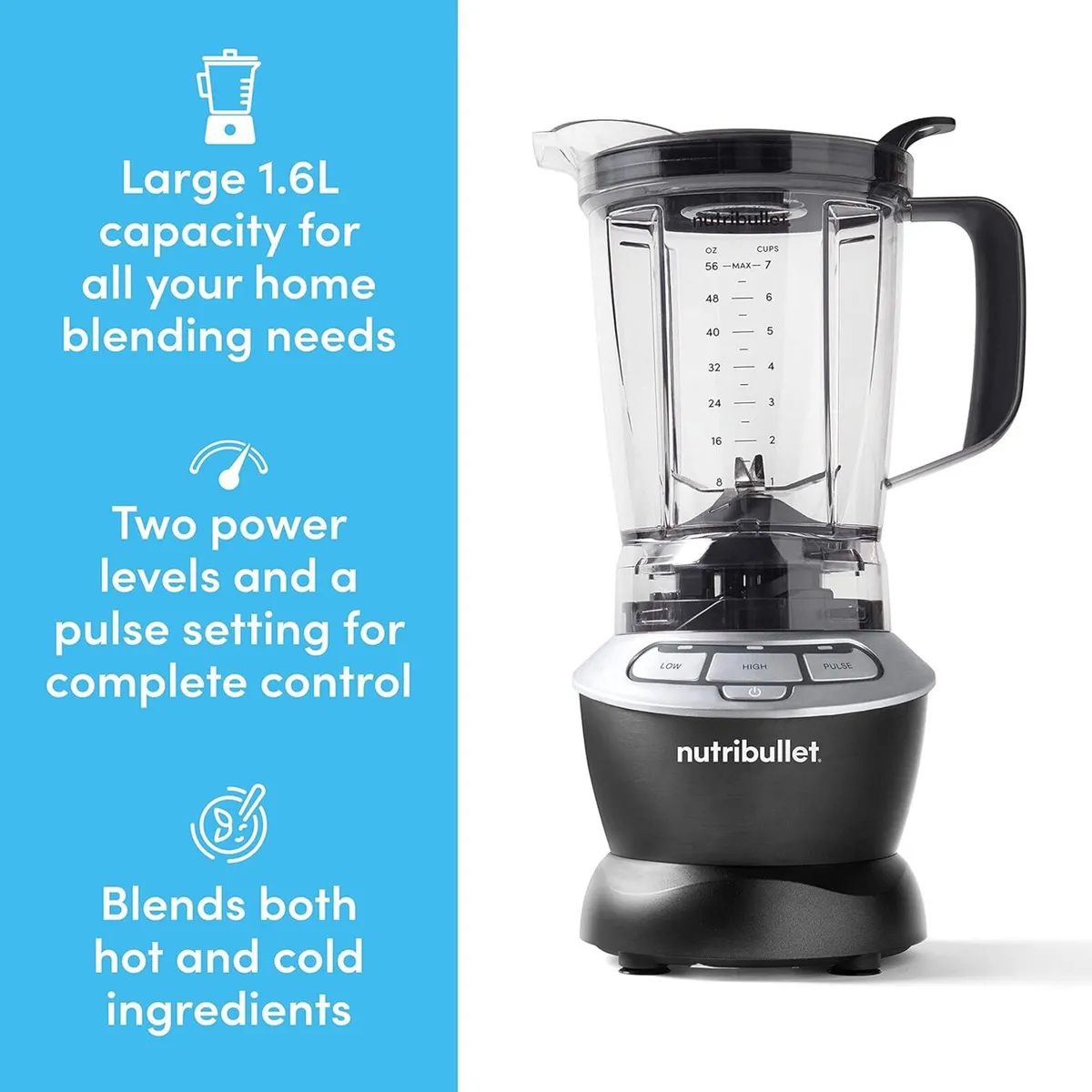 Hot and Cold Blender Full Size 1.6L Jug - Image 2