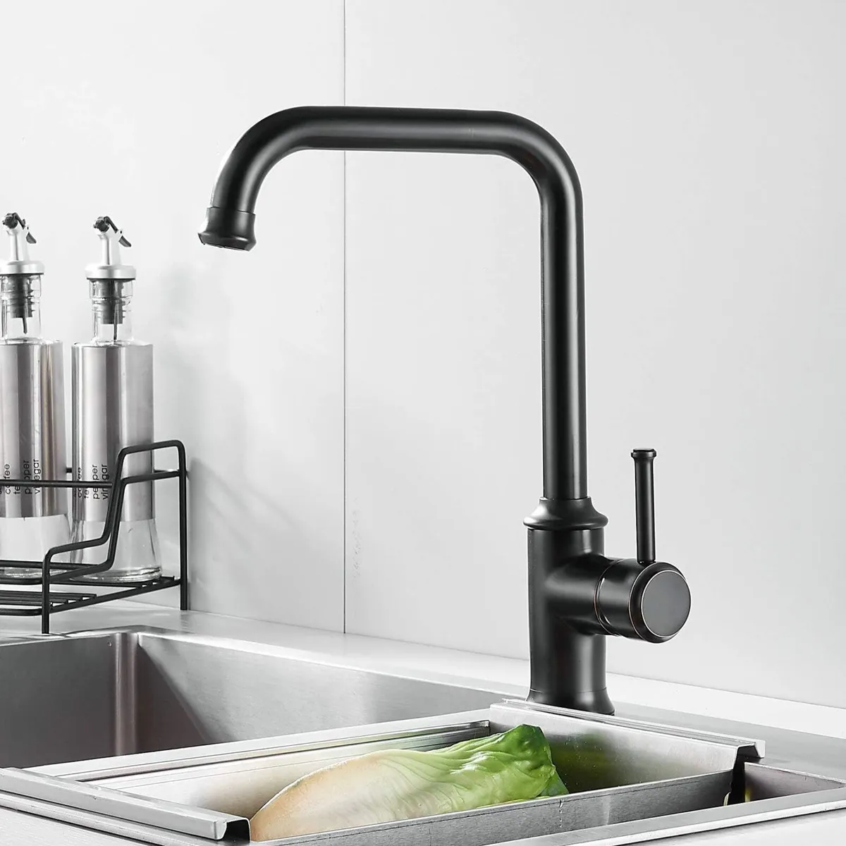 Kitchen Sink Taps Mixer Solid Brass Monobloc - Image 1