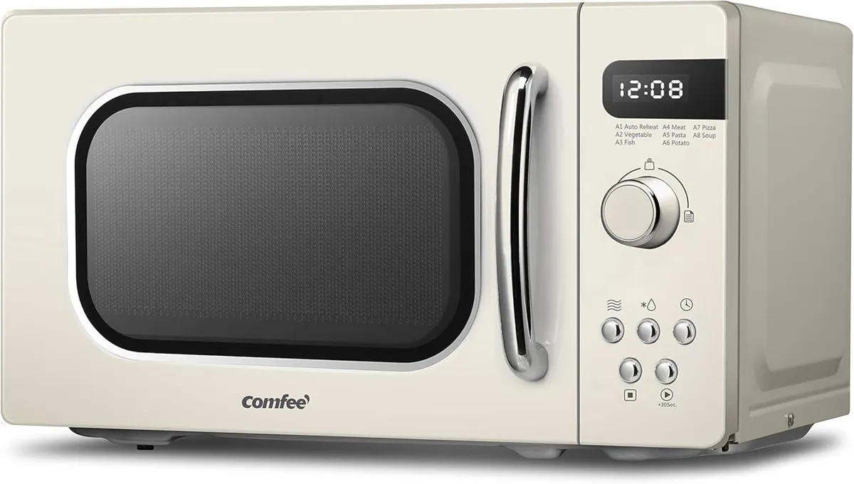 Retro Style 800W 20L Microwave Oven with 8 - Image 1