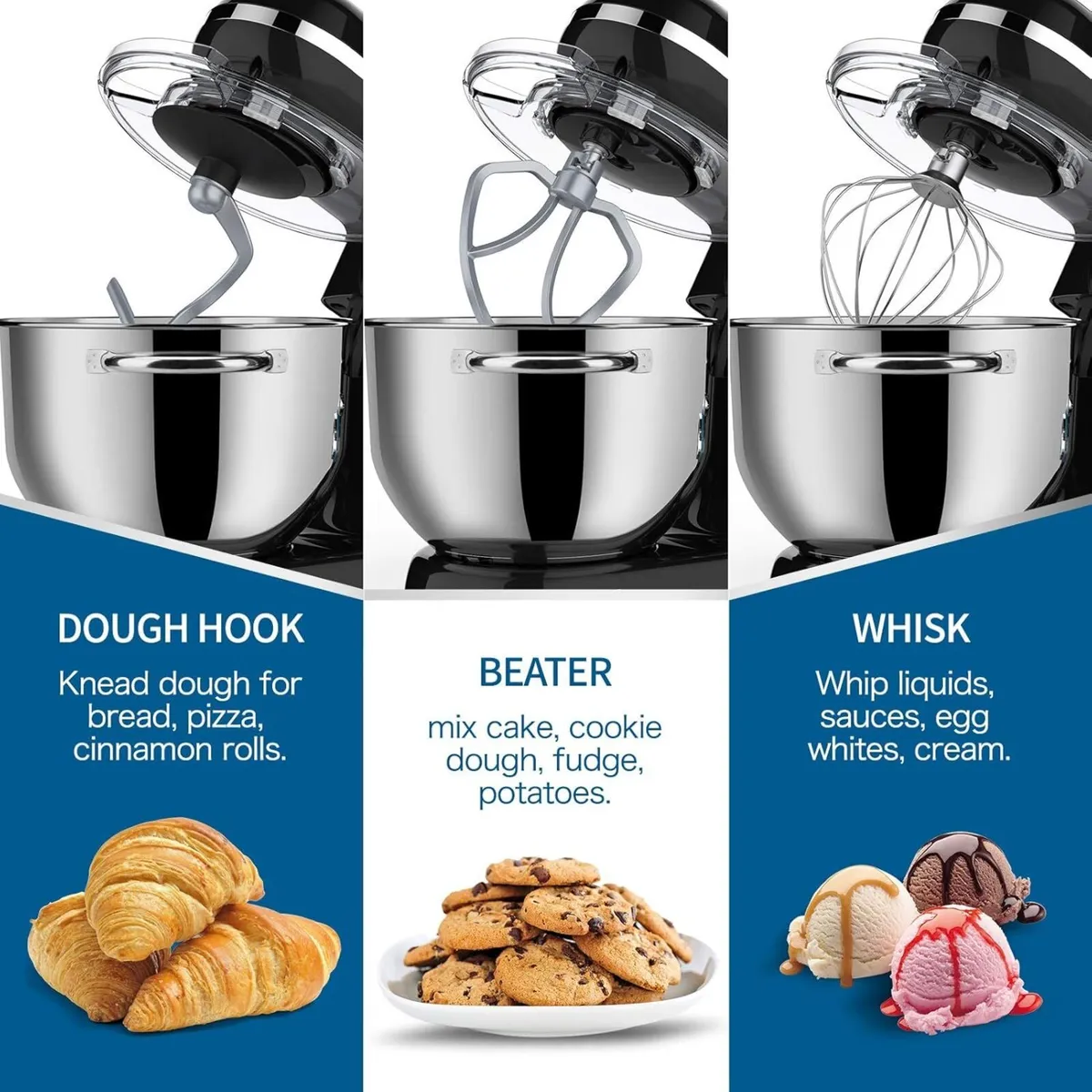 Stand Mixer Food Dough Blender 6.2L Electric Cake - Image 2