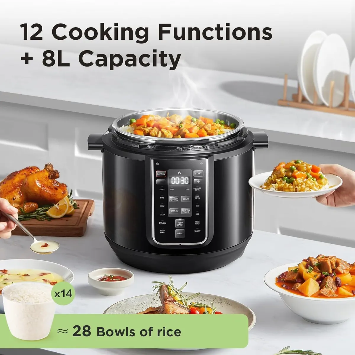 Pressure Cooker 6L 70% Faster 14 Presets Nourish - Image 3