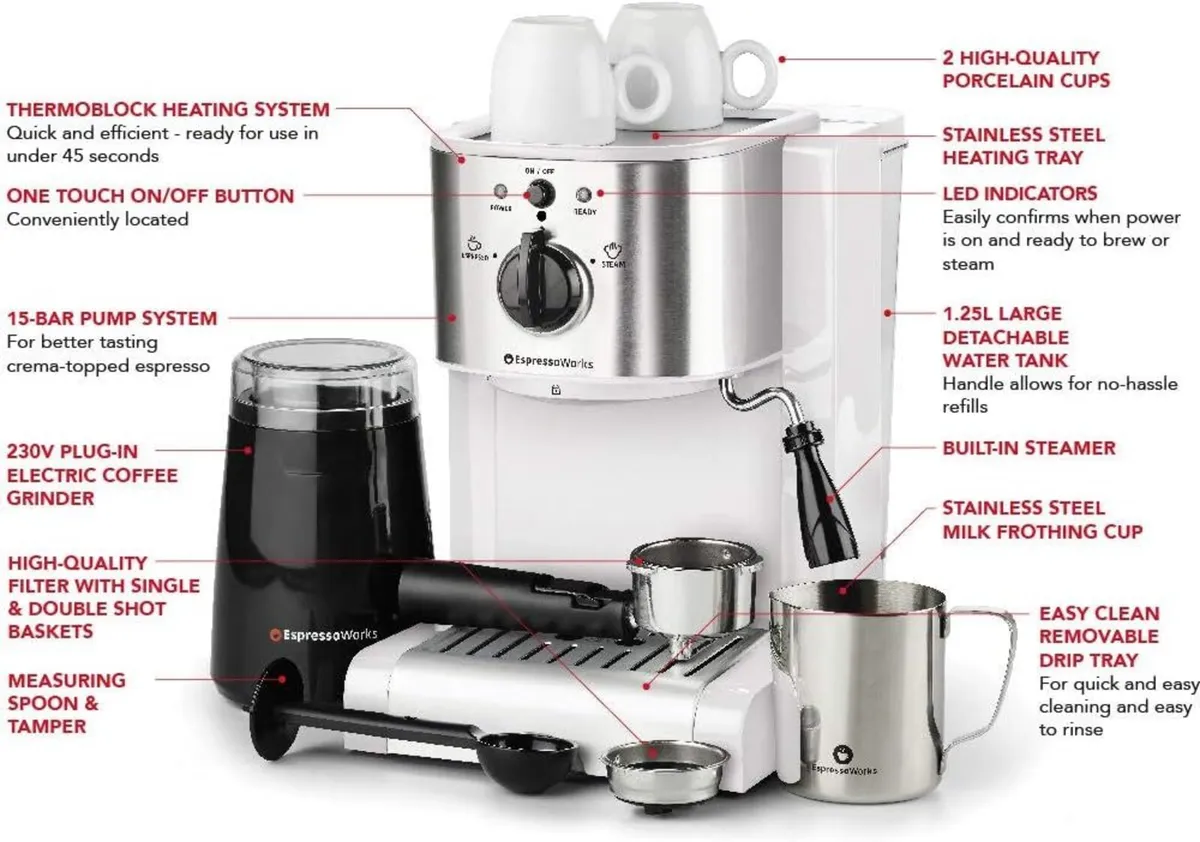 7 PC All-In-One Espresso Cappuccino Maker Machine - Image 4