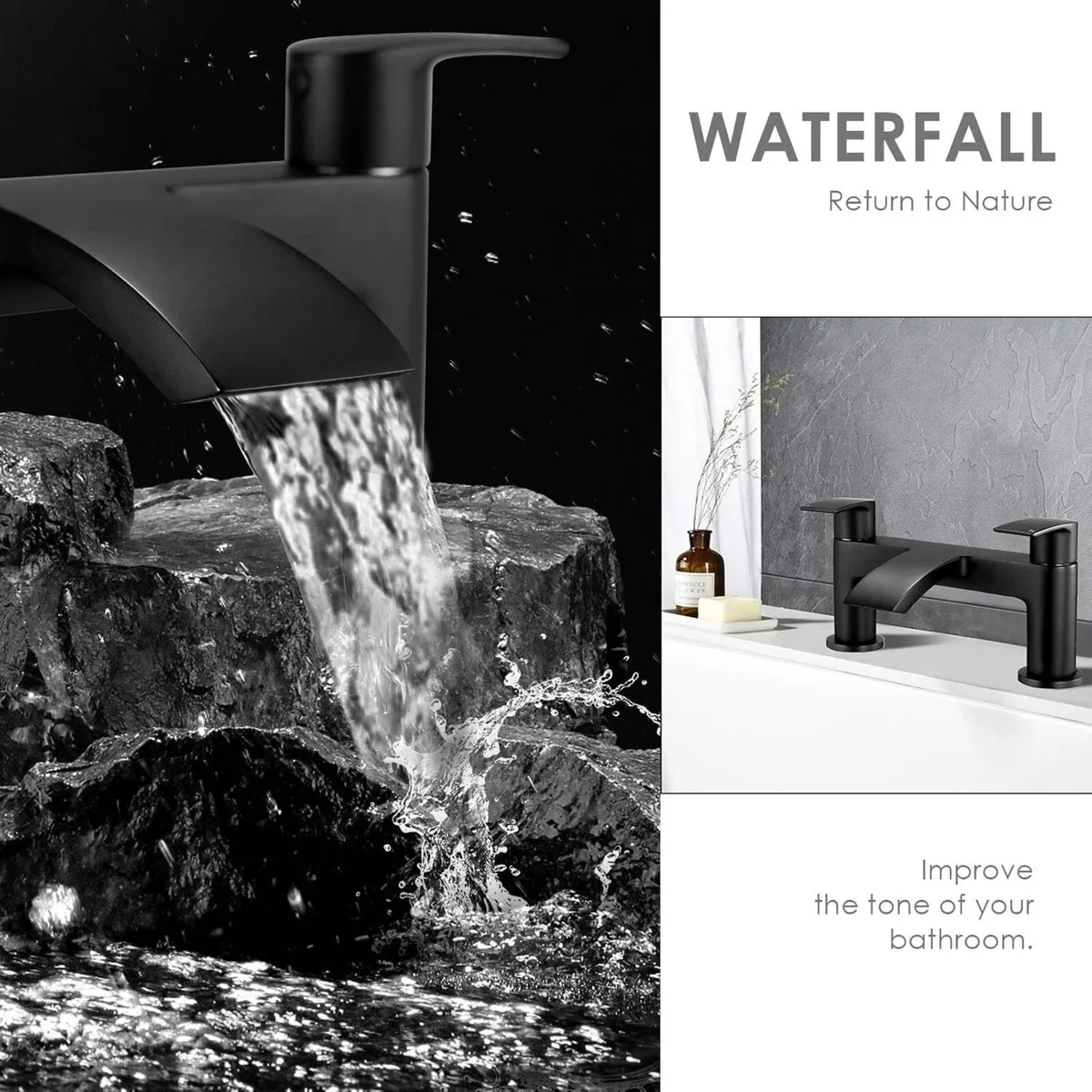 Bath Taps Waterfall Mixers Tub Tap Bathtub Filler - Image 4