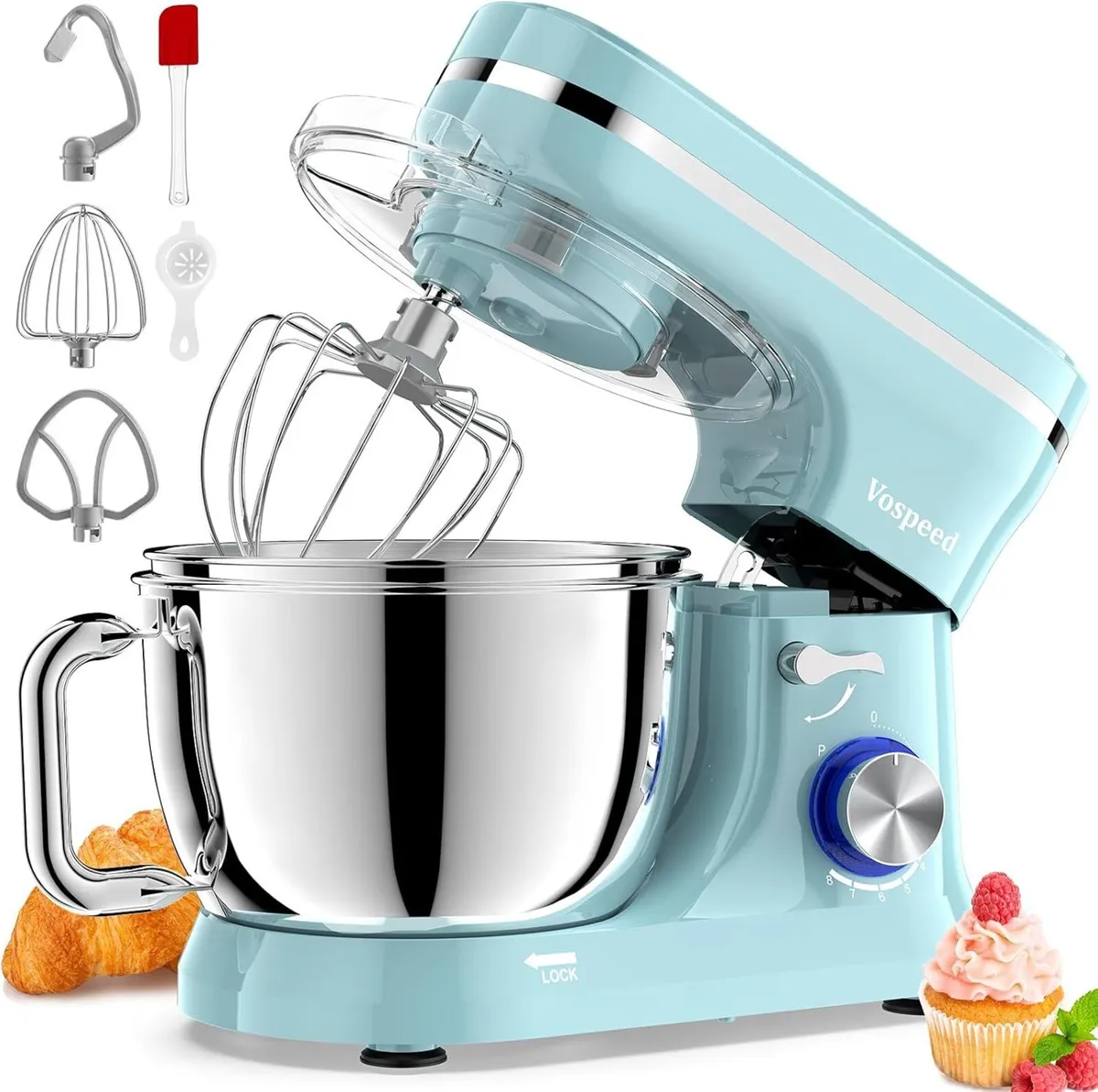 Stand Mixer 4.5L+5L Bowls 8-Speed 1000W Tilt-Head - Image 1