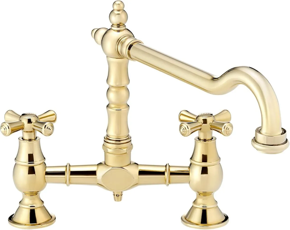 Langley Brushed Nickel Traditional Bridge Kitchen - Image 2