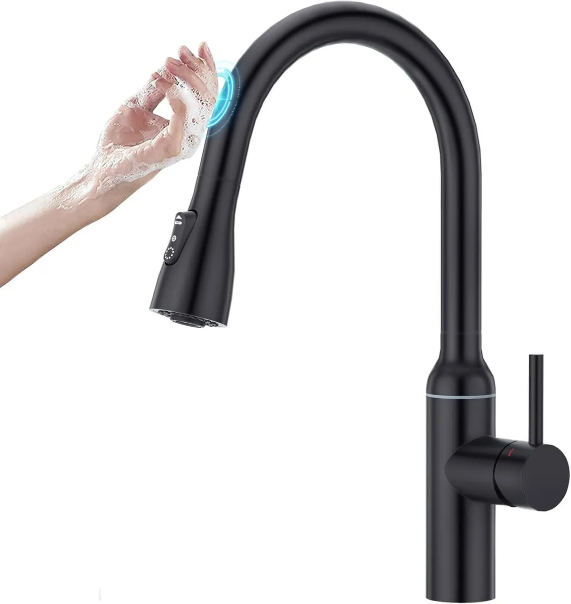 High Arc Kitchen Sink Mixer Tap with Pull - Image 1