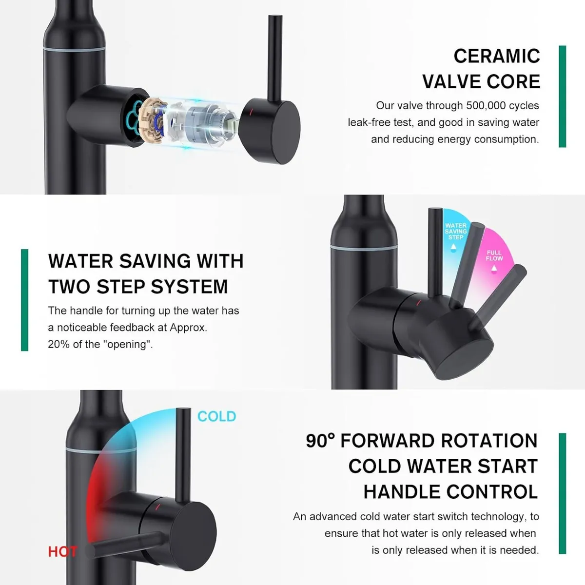 High Arc Kitchen Sink Mixer Tap with Pull - Image 4