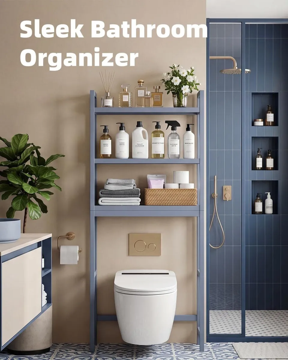 Bathroom Storage Shelf Bamboo Over-The-Toilet - Image 3