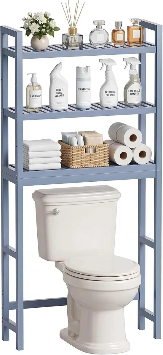 Bathroom Storage Shelf Bamboo Over-The-Toilet - Image 1