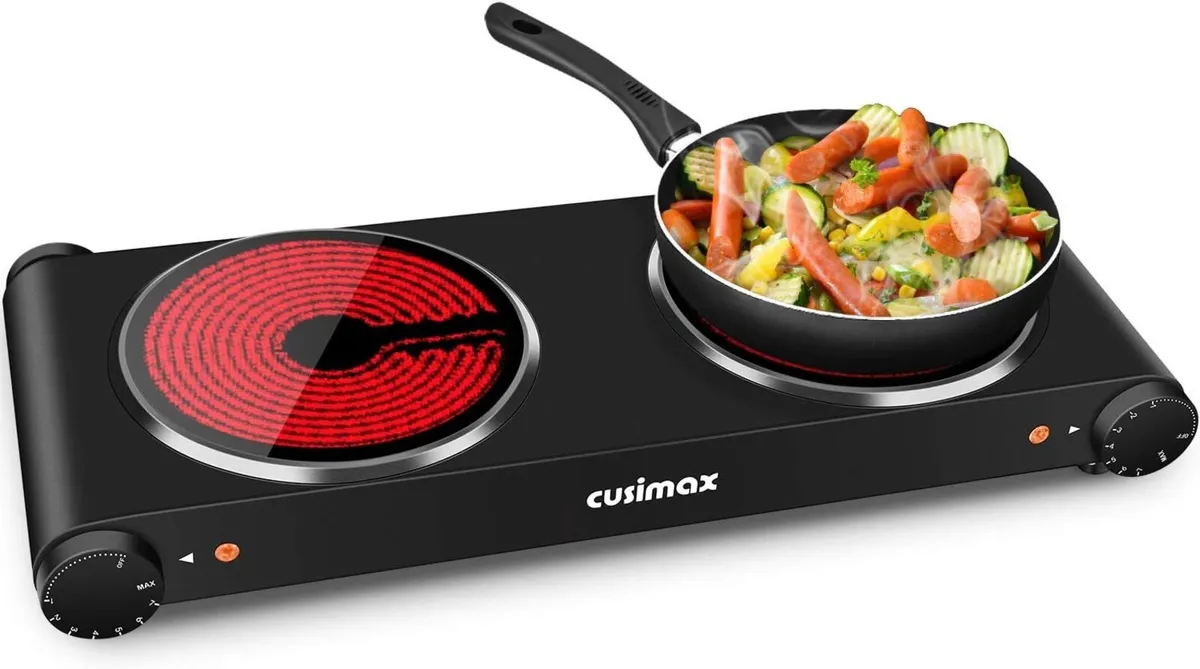 Double Hot Plate 2400W Electric Hob Ceramic Works - Image 1