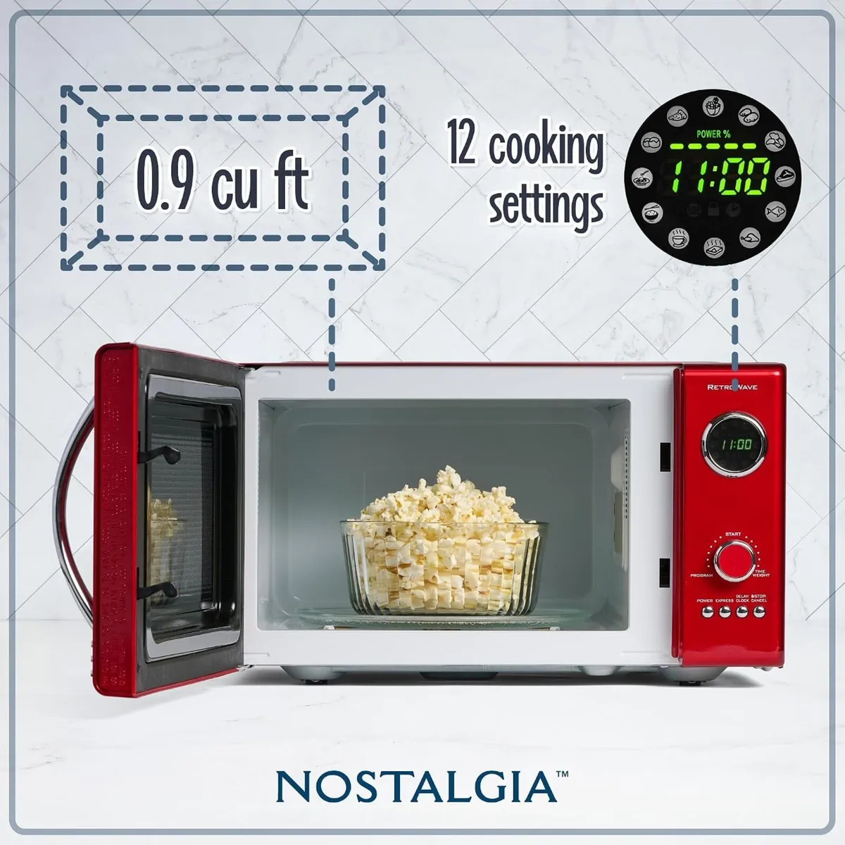 Retro Countertop Microwave Oven Large 800-Watt - Image 2