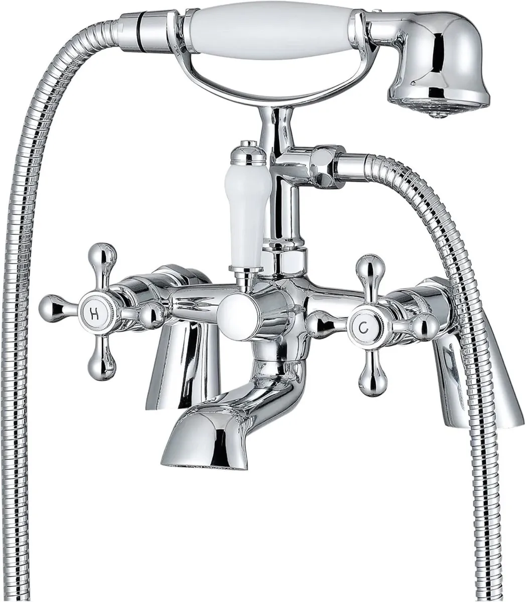 Beaumont Traditional Bath Shower Mixer Tap Chrome - Image 1