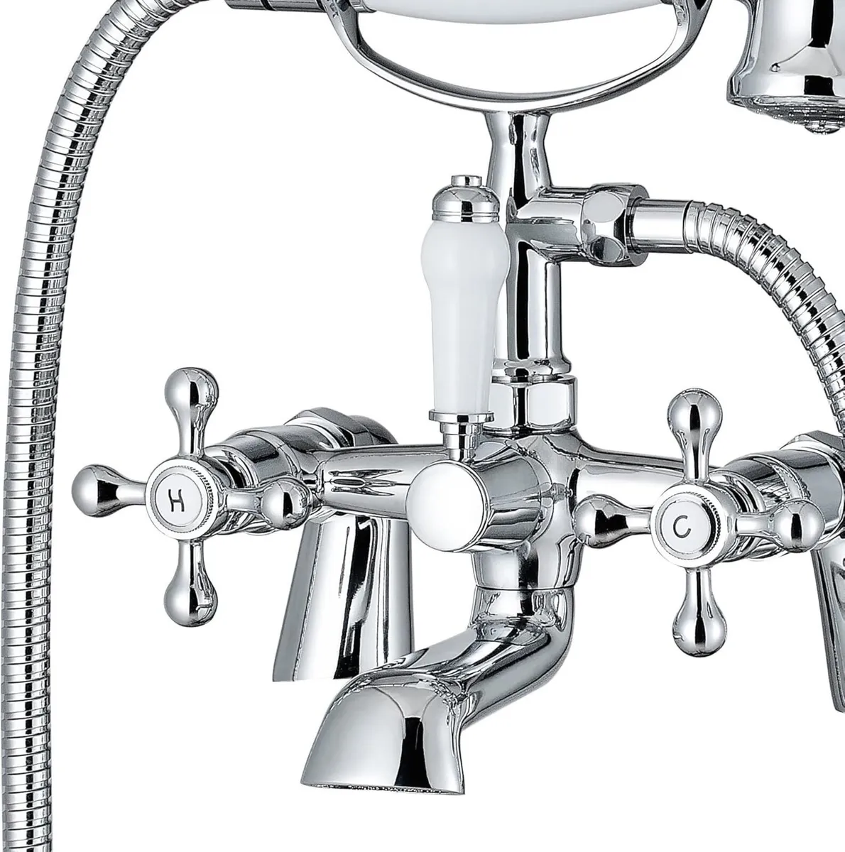Beaumont Traditional Bath Shower Mixer Tap Chrome - Image 2